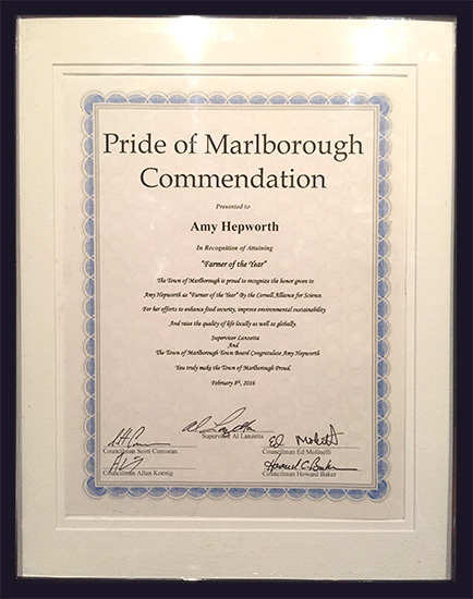 Pride of Marlborough award to Amy